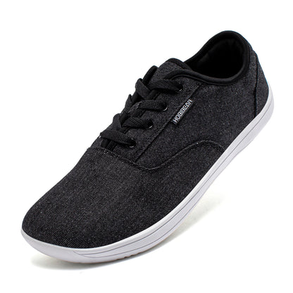 HOBIBEAR Men’s Barefoot Canvas Shoes – Minimalist Zero Drop Sneakers with Wide Fit