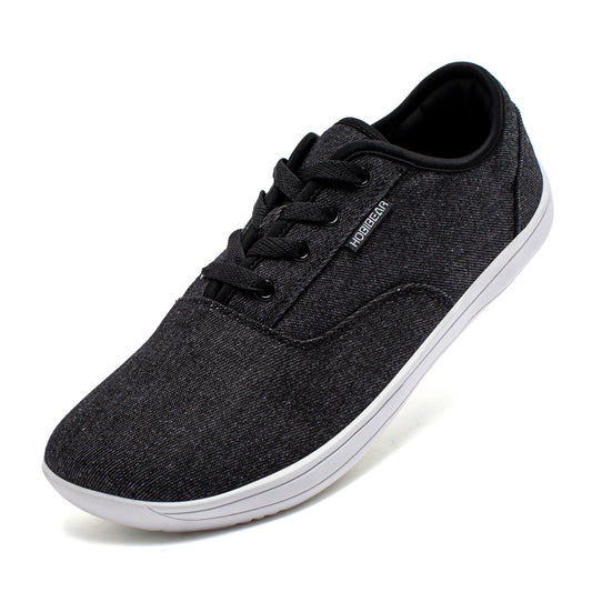 HOBIBEAR Men’s Barefoot Canvas Shoes – Minimalist Zero Drop Sneakers with Wide Fit