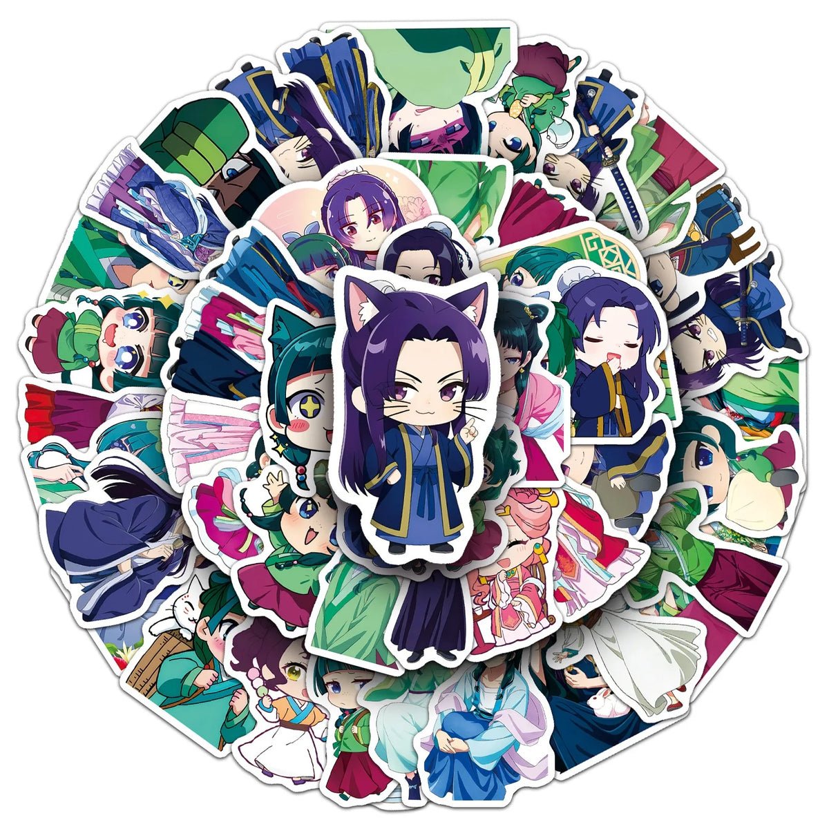 The Apothecary Diaries Anime Stickers 50PCS - Cartoon Graffiti Decals for Laptops, Phones, Guitars, Bikes & More