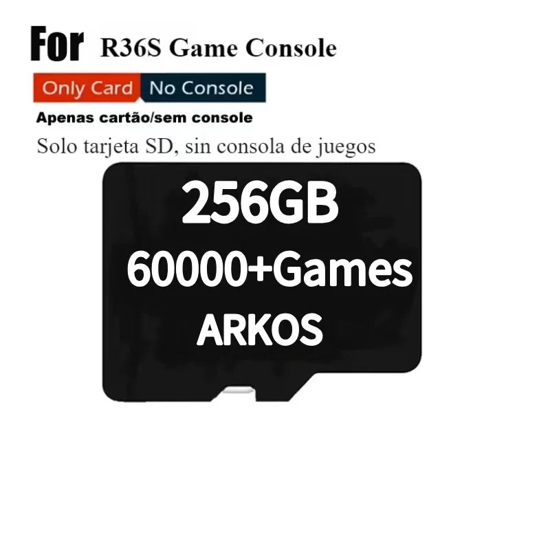 NEW V5 SD Card for R36S Retro Handheld Console — Linux System, 3.5" IPS Screen Portable Player with 64GB/128GB/256GB Games
