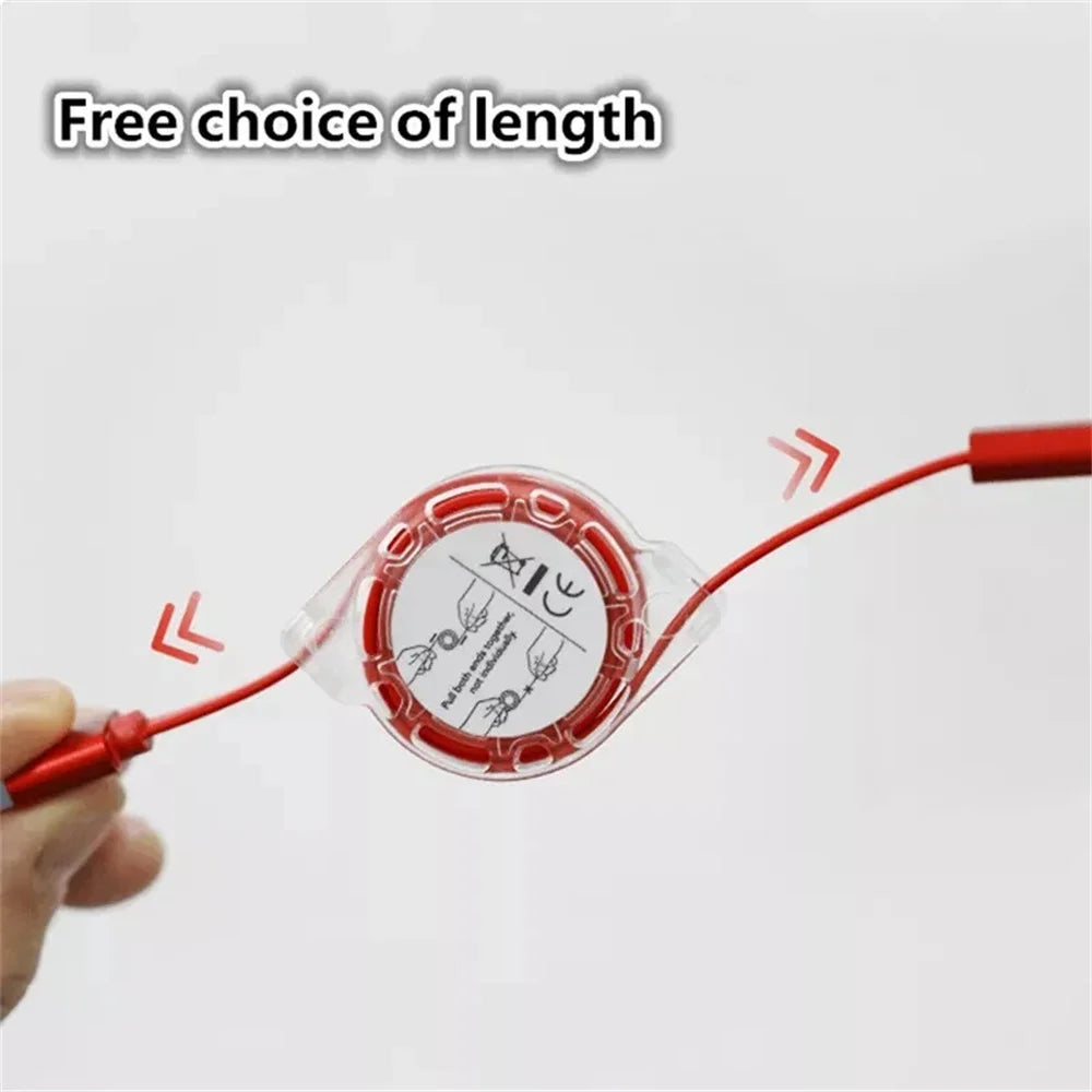 3-in-1 Retractable USB Data Cable – Fast Charging for iPhone, Type-C & Micro USB, Compatible with Android, Xiaomi, Huawei, Samsung