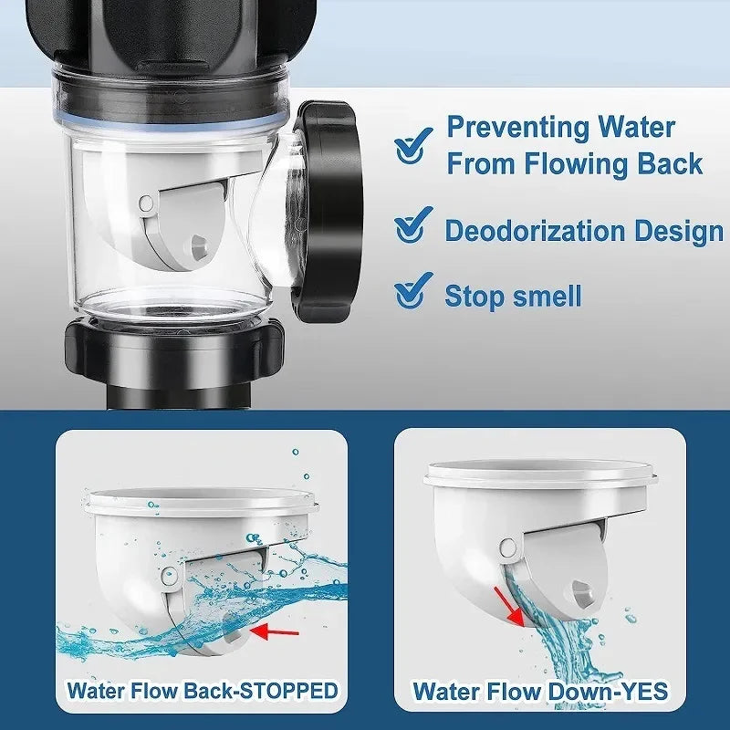 Flip-Top Kitchen Sink Drain - Retractable Deodorizing Filter - Flexible Downspout for Bathroom Sink - Anti-Clogging Kitchen Accessories