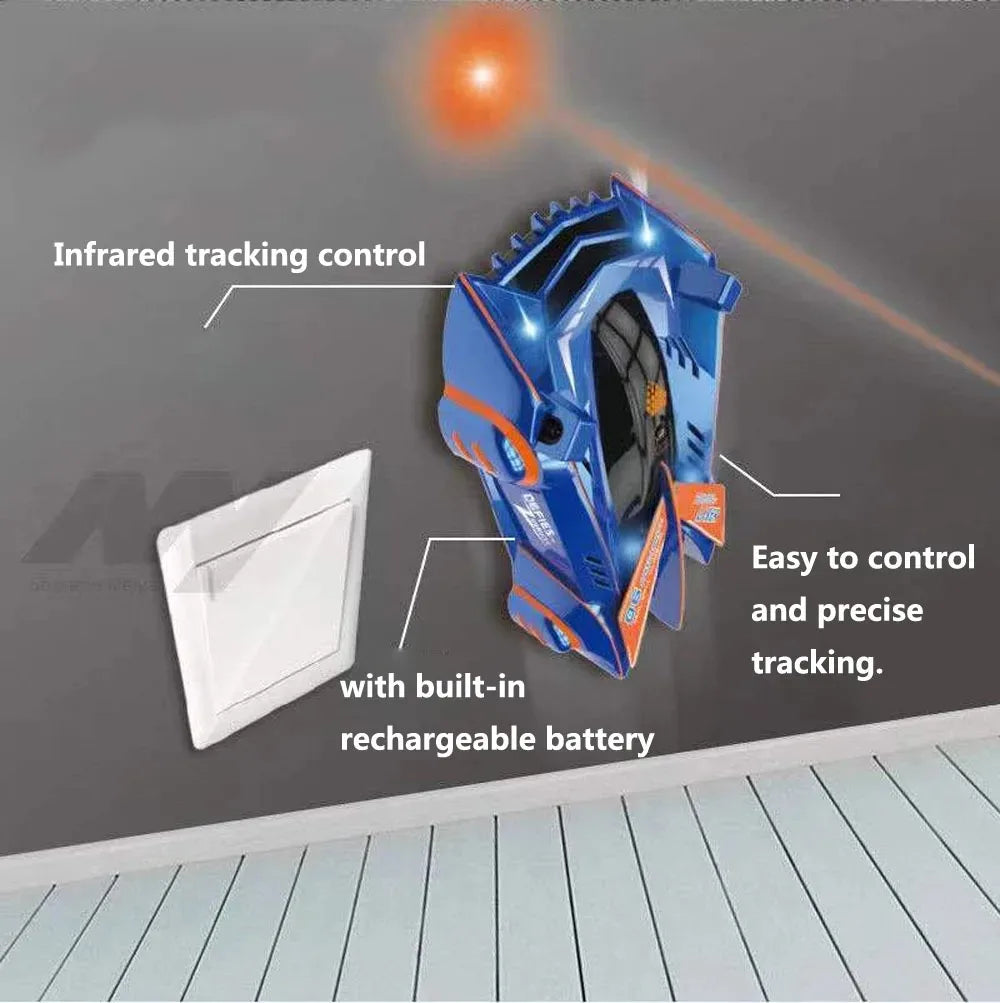 Wall Climbing RC Race Car – Light-Guided Anti-Gravity Drift Stunt Car with Infrared Sensor, Electric Toy Gift for Kids & Boys