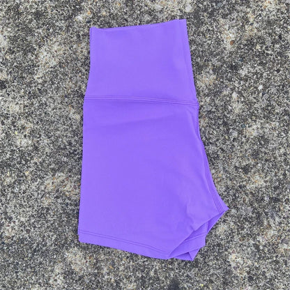 Women's High Waist Athletic Yoga Shorts – Solid Color Squat Proof Fitness Shorts for Running, Cycling & Training