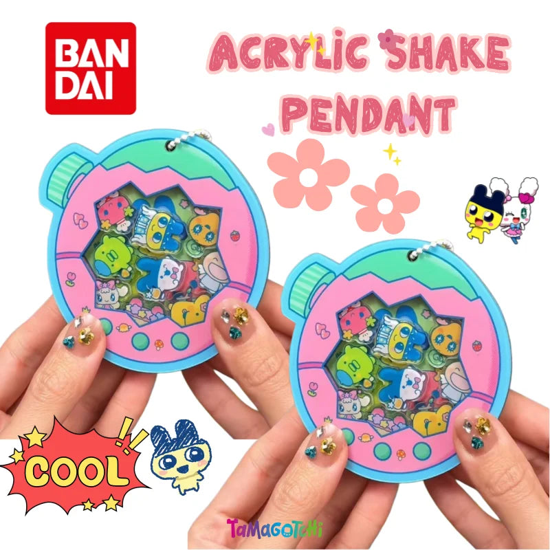 Bandai Tamagotchi Kuchipatchi Acrylic Keychain – Colorful Anime Cartoon Pendant for Bags and School Accessories