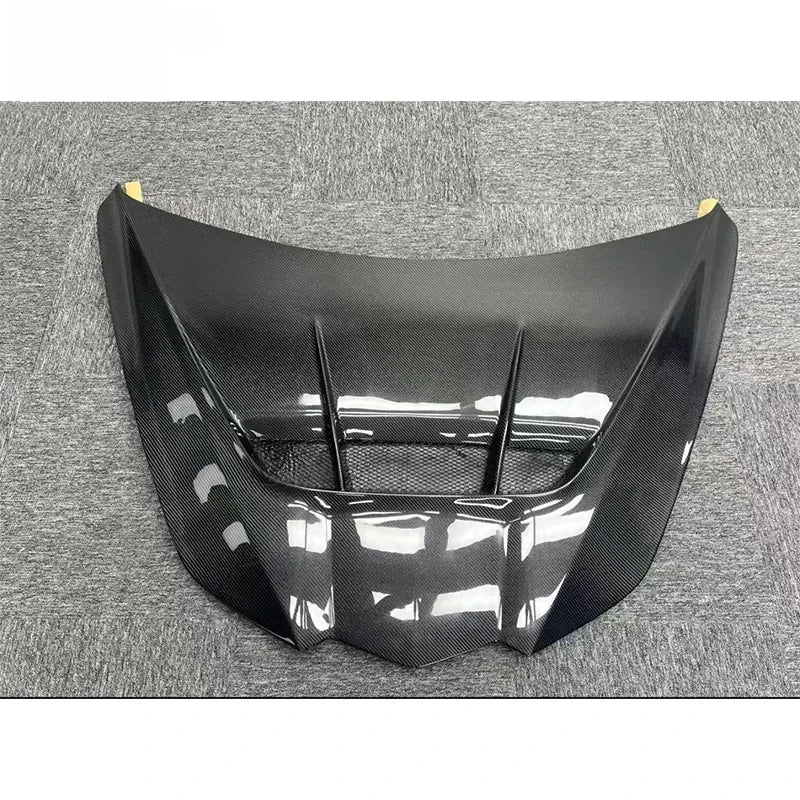 C8 ZR1 Style Carbon Fiber Hood - Small Vented Exterior Engine Hood for 2020+ Corvette C8