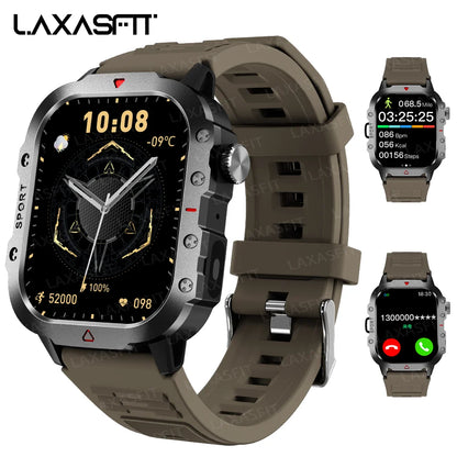 LAXASFIT Men’s Sports Smart Watch – 1.71" Screen, Blood Oxygen, Bluetooth Call, LED Flashlight, Multi-Sport Outdoor Watch