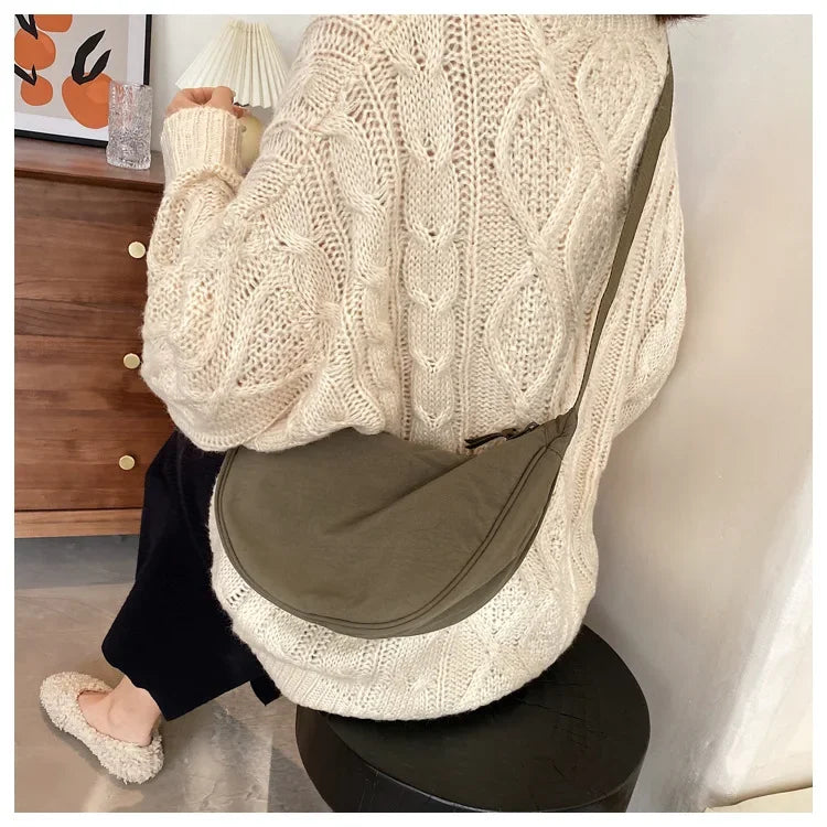 Casual Nylon Hobo Crossbody Bag for Women – Shoulder, Half Moon, Tote Travel Shopper & Purses