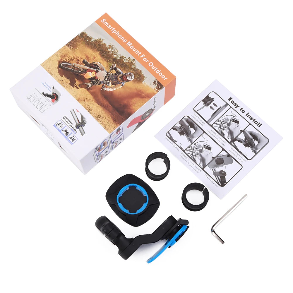 Quad Lock Motorcycle & Bike Phone Holder – 360° Rotatable Stand, Navigation Support, Secure Bracket for Bicycle