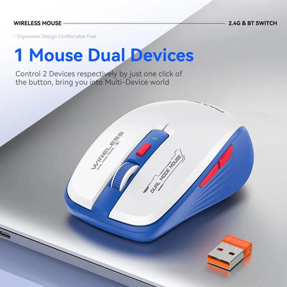 Xiaomi M303L Wireless Bluetooth Mouse – 2.4G Dual Mode 1600 DPI Silent Portable Mouse for PC, Tablet, Notebook, Android & iOS