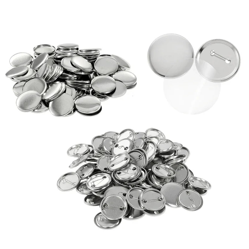 100 Set Blank Badge Button Maker Supplies Kit – DIY Pin Button Parts for 25mm–58mm Pin Badge Press Machine Accessories