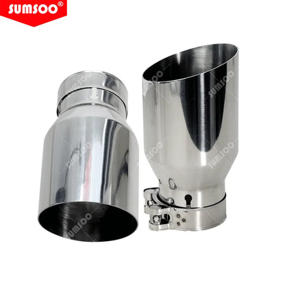 Universal Stainless Steel Car Exhaust Muffler Tail Pipe — Auto Modification Accessory