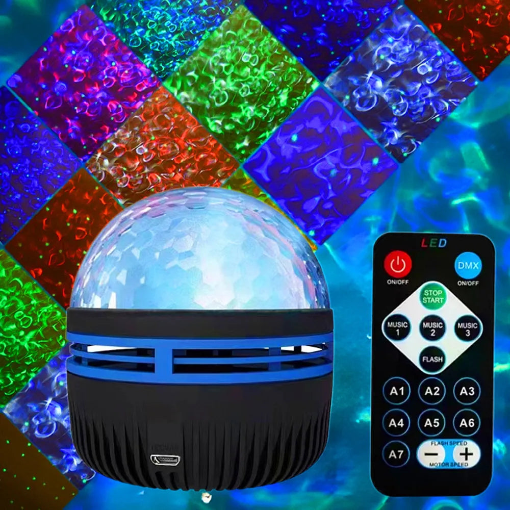 LED Starry Sky Aurora Projector - RGB Galaxy Night Light with Remote Control for Bedroom Home Party Decor