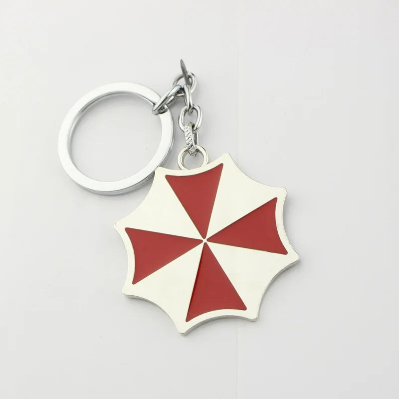 Resident Evil Umbrella Corporation Keychain - Movie-Inspired Mini Umbrella Charm for Keys, Bags and Cars