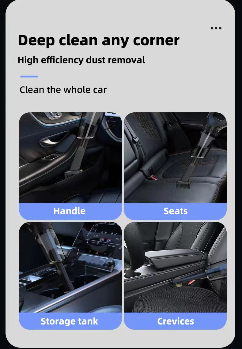 Car Multipurpose Handheld Vacuum Cleaner – Powerful Suction, Rechargeable Wireless Cleaner for Car & Home Dual Use