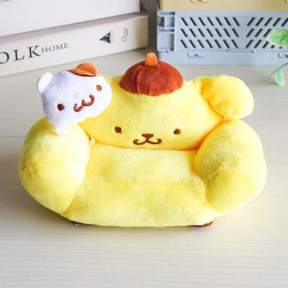 17cm Labubu Doll Storage Bag — Cute Transparent Cotton Crossbody Bag for Toy Display & Mini Sofa Accessories