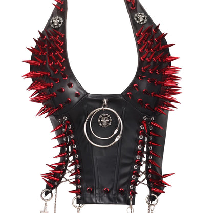 Y2K Gothic Spiked Tank Top - Punk Rock Emo Grunge Festival Style for Women