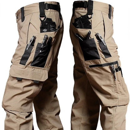 Men's Wear-Resistant Work Pants – Multi-Pocket Straight Cargo Trousers for Outdoor, Tactical, and Casual Wear