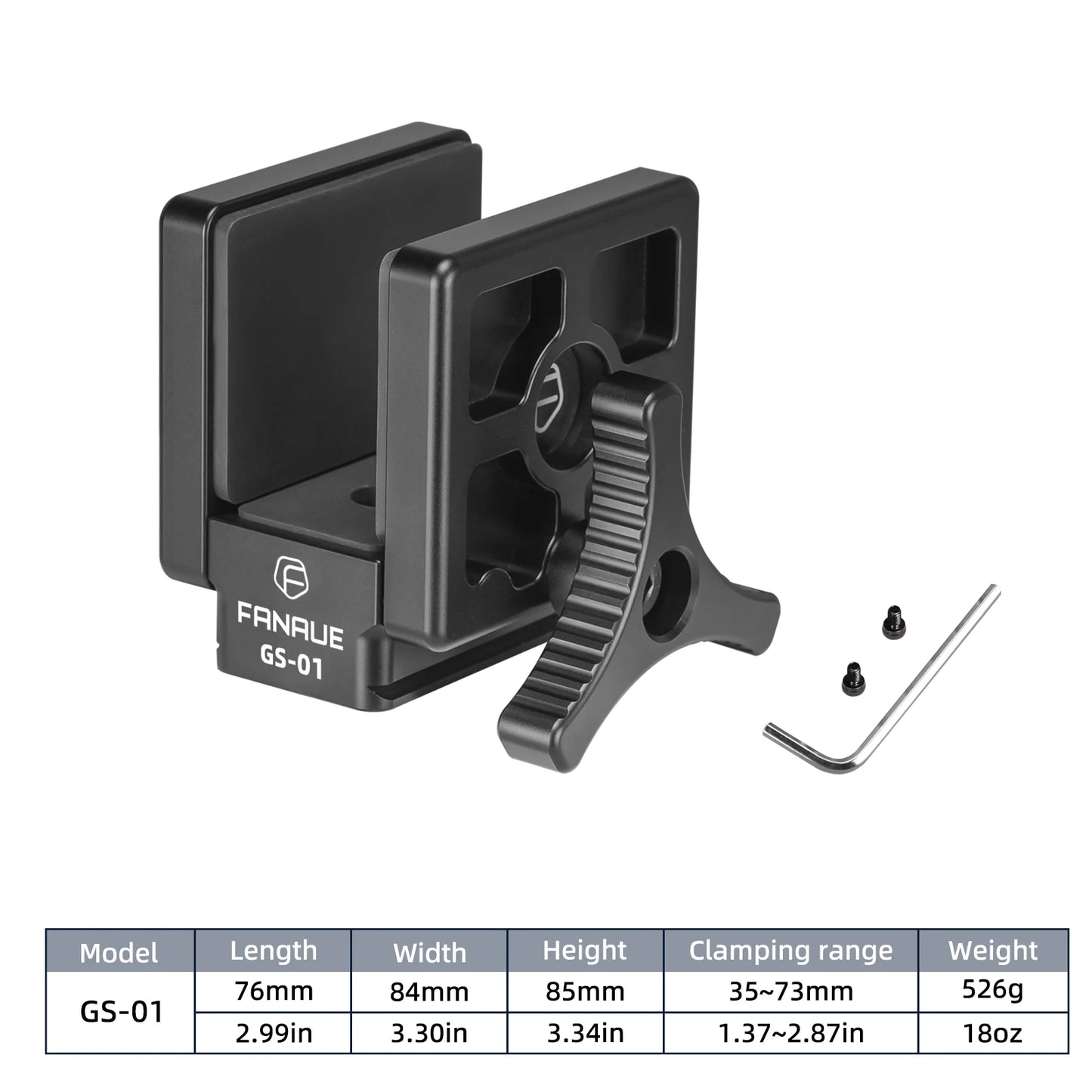 FANAUE GS-01 Saddle Mount Rifle Clamp Adapter – Hunting Tripod with Arca Swiss QR Plate