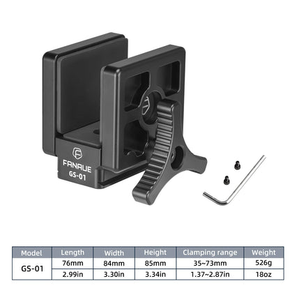 FANAUE GS-01 Saddle Mount Rifle Clamp Adapter – Hunting Tripod with Arca Swiss QR Plate