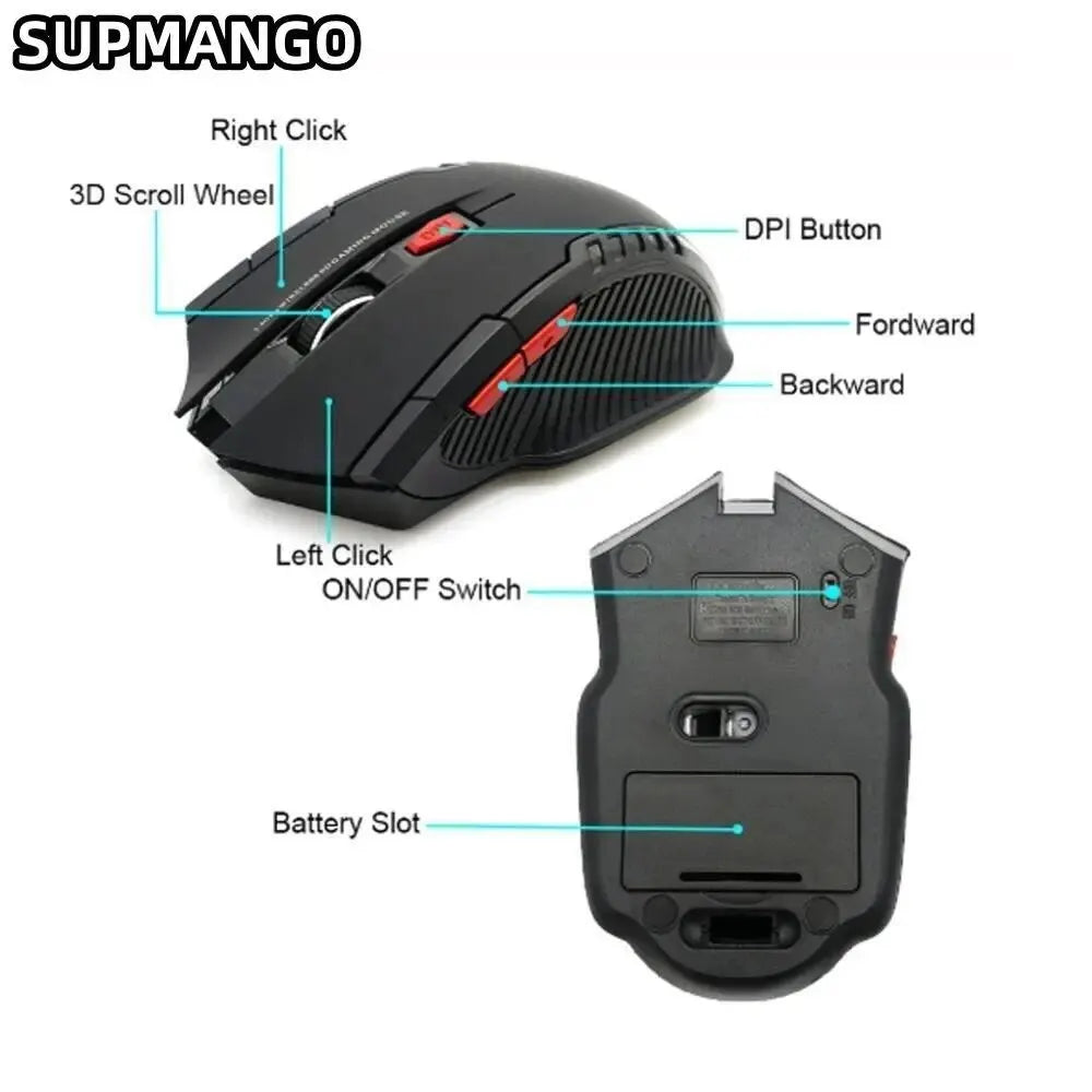 Mini 2.4 GHz Wireless Optical Mouse - 113 Battery Version, Portable Mouse for Notebook Computer, Wireless USB Mouse