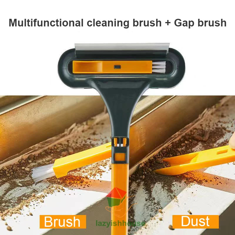 Sparkling Clean Windows Made Easy: Double-Sided Telescopic Rod Glass Cleaning Tool - Mop Squeegee Wiper with Long Handle Brush - Essential Kitchen Accessory