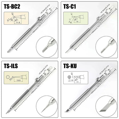 Pine64 TS100 TS101 Soldering Iron Tips – Replacement for Pinecil V2 & TS Series Models, B2 ILS BC2