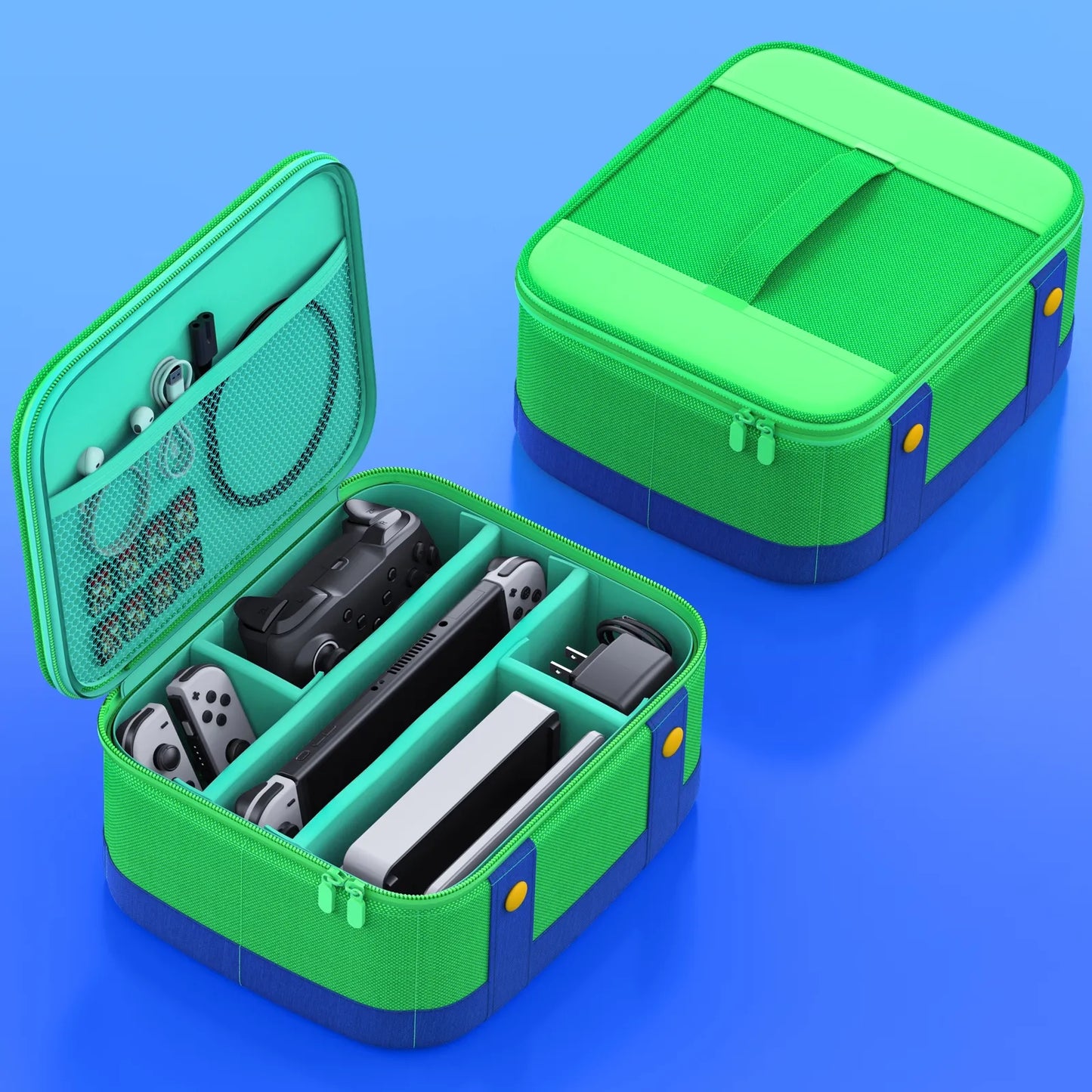 Large Storage Case for Nintendo Switch OLED: Pro Controller Portable Carrying Bag - Accessories Organizer for Switch/Switch Lite