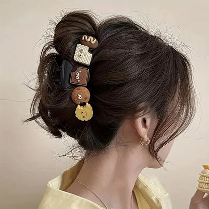 4Pcs Large Hair Claw Clips - Chic Wavy Non-Slip Shark Clips for Women