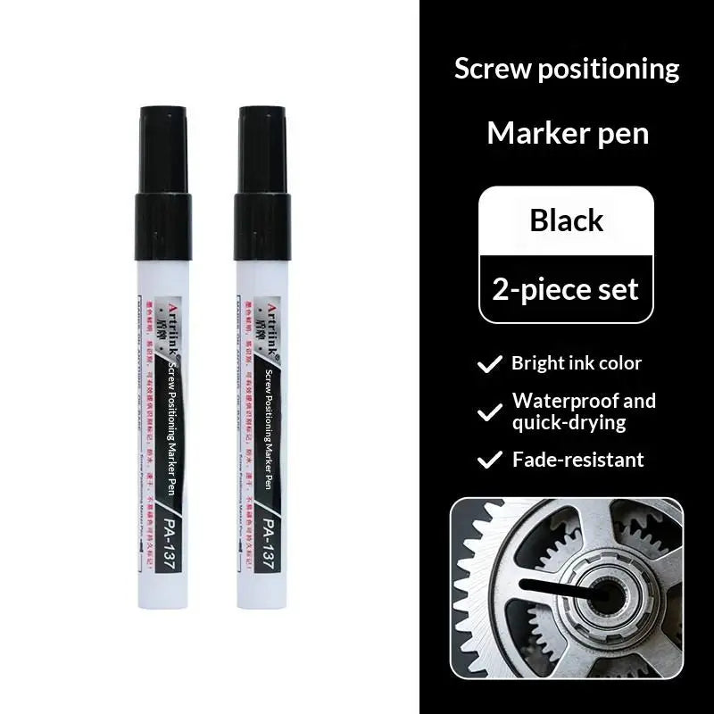 Screw Positioning Marker Pen - Waterproof Quick-Drying Permanent Marking Pen for Automotive & Mechanical Assembly