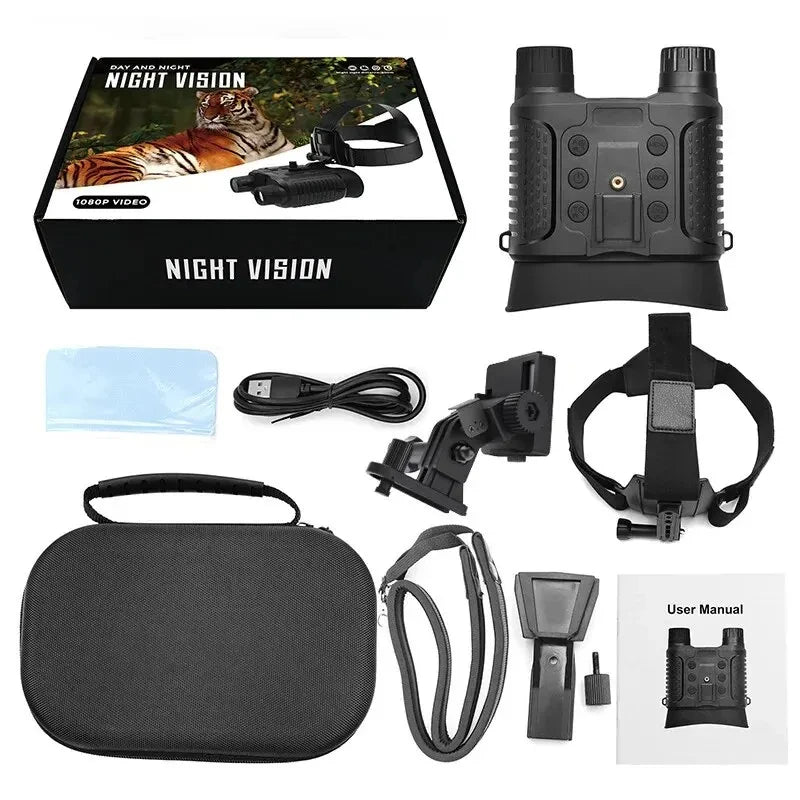 NV8160 Night Vision Binoculars | Head-Mounted Tactical Helmet Goggles with 8X Digital Zoom for Hunting