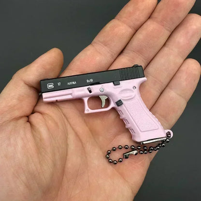 Metal Mini Tactical Keychain - 1:3 G17 Tiny Pendant, Decorative Ornament & Birthday Gift for Men