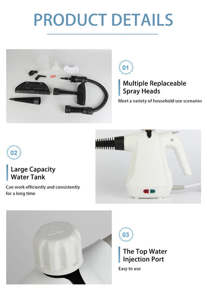 12 in 1 Handheld Steam Cleaner – High Temperature Pressurized for Furniture, Upholstery, Tile & Home Cleaning