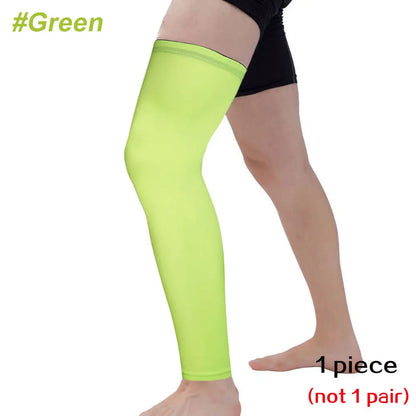 Full Leg Compression Sleeve Sport Knee Sleeve with Anti-Slip Silicone Strips for Running, Basketball & Football Support Gear