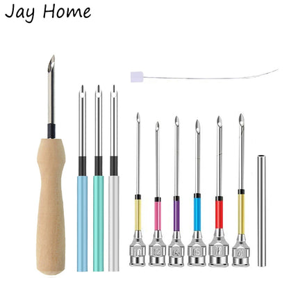 6 Pcs Punch Needle Beginner Kit – Adjustable Rug Punch Needles with Yarn for Cross Stitch and Embroidery Crafts