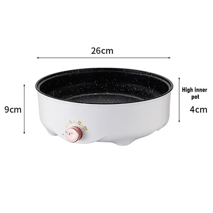 220V Electric Multi Cooker Frying Pan - Non-Stick BBQ Grill, Steak, Fish & Omelette Cooking Machine for Home Kitchen