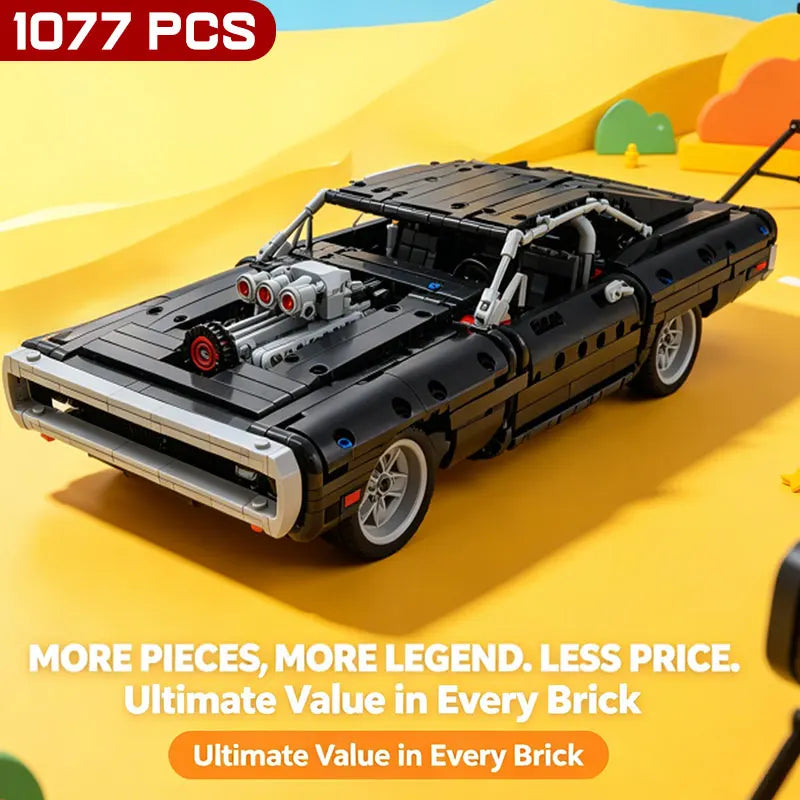 1077PCS Racing Car Building Blocks Set - DIY Assembly Bricks Toy for Kids & Adults
