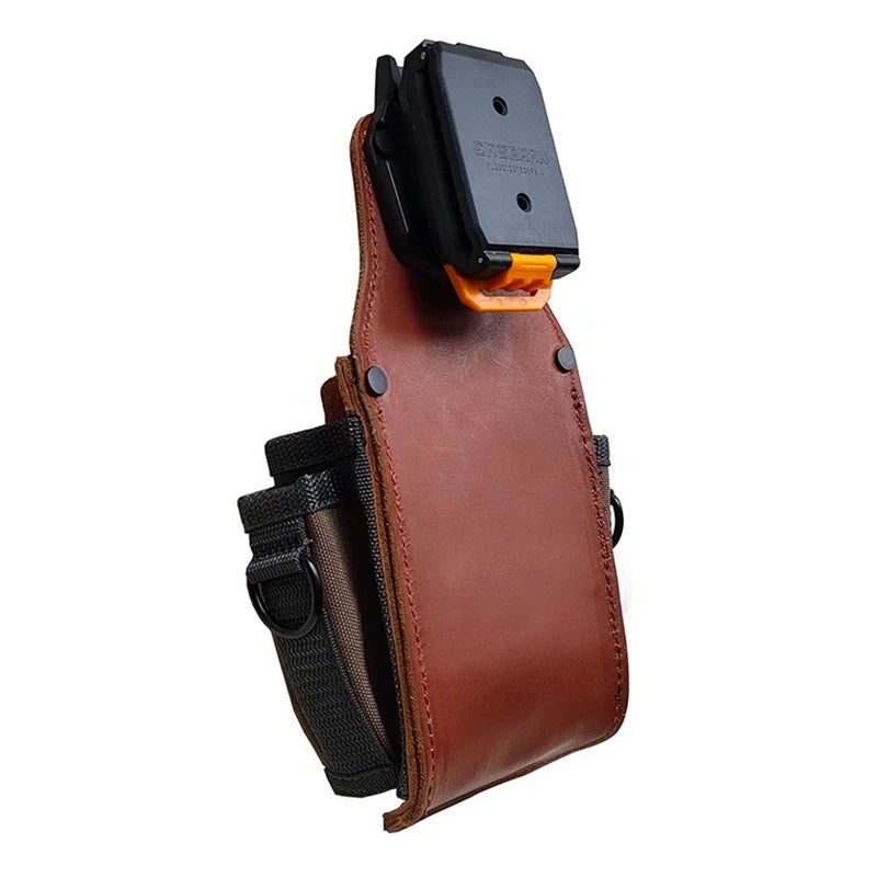 EASEMAN Leather Tool Waist Bag - Professional Organizer with Quick-Hanging Hook & Storage Pockets