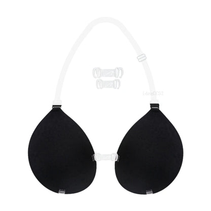 Adhesive Silicone Push-Up Bra - Invisible Backless Lingerie with Transparent Straps for Women