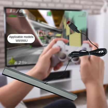 Nintendo Wii Motion Sensor Bar - Wired IR Receiver with Extension Cable for Remote Controller