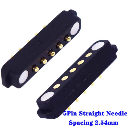 2-Pin Waterproof Magnetic Pogo Pin Connector - 2.8mm Pitch Spring-Loaded Male/Female DC Power Socket with Ears