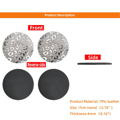 Waterproof Car Cup Holder Set - Glitter Leopard Print TPU Anti-Slip Interior Accessories