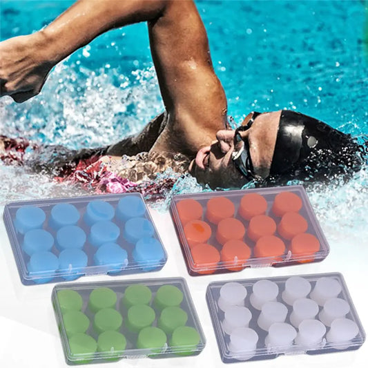 6 Pairs Soft Silicone Earplugs – Waterproof Anti-Noise Earbuds, Reusable Soundproof Ear Protection for Swimming & Hearing Safety