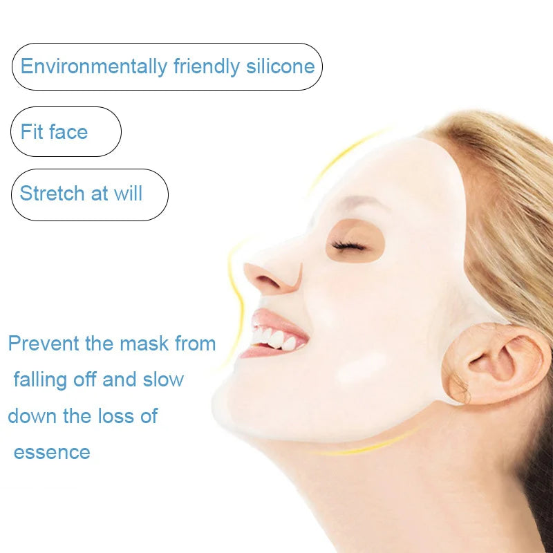 Reusable Silicone Mask Cover for Nourishing Skin - 3D Anti-Evaporation Face Sheet Mask Protective Case