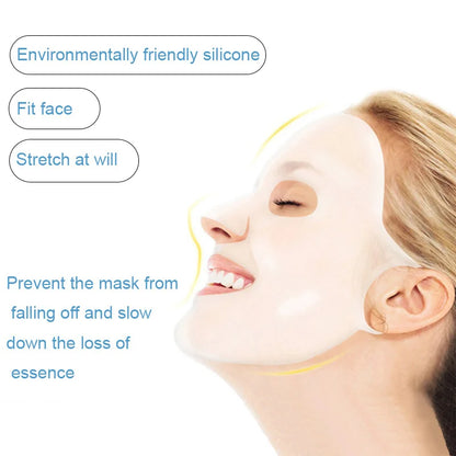 Reusable Silicone Mask Cover for Nourishing Skin - 3D Anti-Evaporation Face Sheet Mask Protective Case