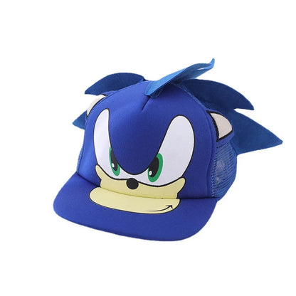 Children’s Sonic Baseball Cap — Cartoon Flat Brim Spring & Autumn Hat for Boys & Girls