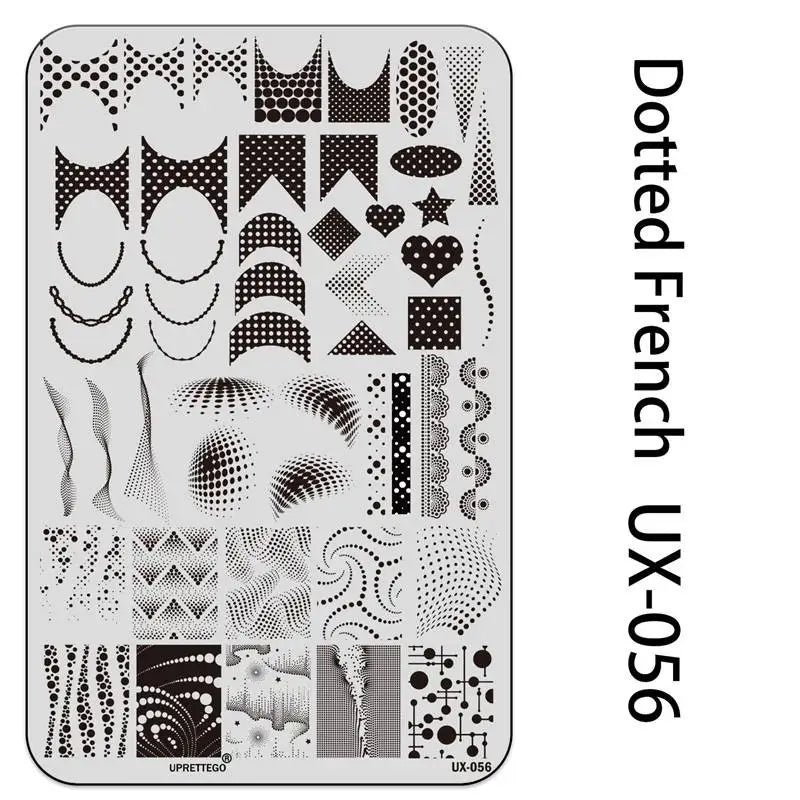 UX Serial 2 Stainless Steel Stamping Plate Template – Vintage Abstract Fabric Texture Pattern for Nail Art, Floral Lace, Xmas & Halloween Designs (UX52)