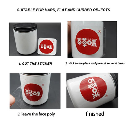 50pcs Custom UV Print Transfer Stickers — Self-Adhesive Crystal Logo Labels for Bottles, Bags & Boxes