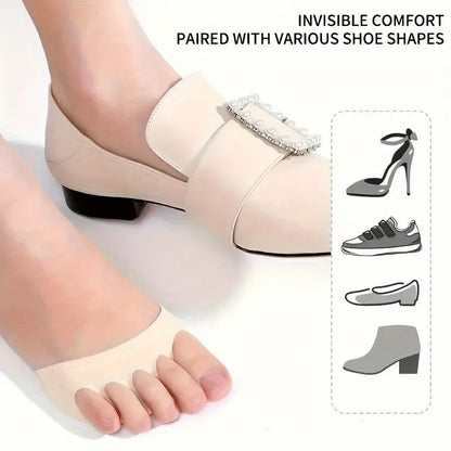 2-Pack Breathable Toe & Forefoot Pads – Reusable Foam Cushions for Pain Relief, Anti-Slip Foot Protectors for Comfortable Walking