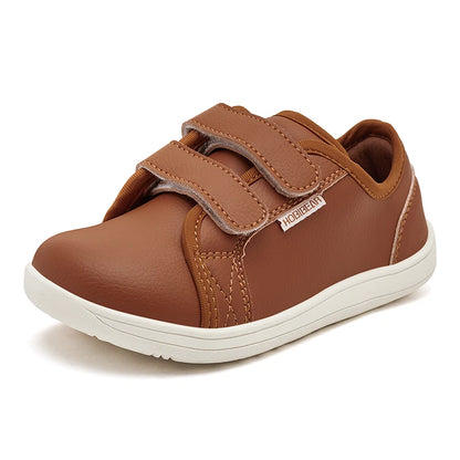 HOBIBEAR Kids Barefoot Shoes – Wide Toe Minimalist Sneakers for Boys & Girls, Lightweight, Hook Loop, Artificial Leather